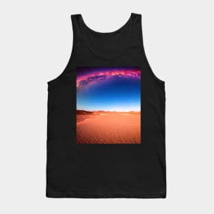 Ai Generated Art Scenery -Desert Night Sky Purple Stars Tank Top